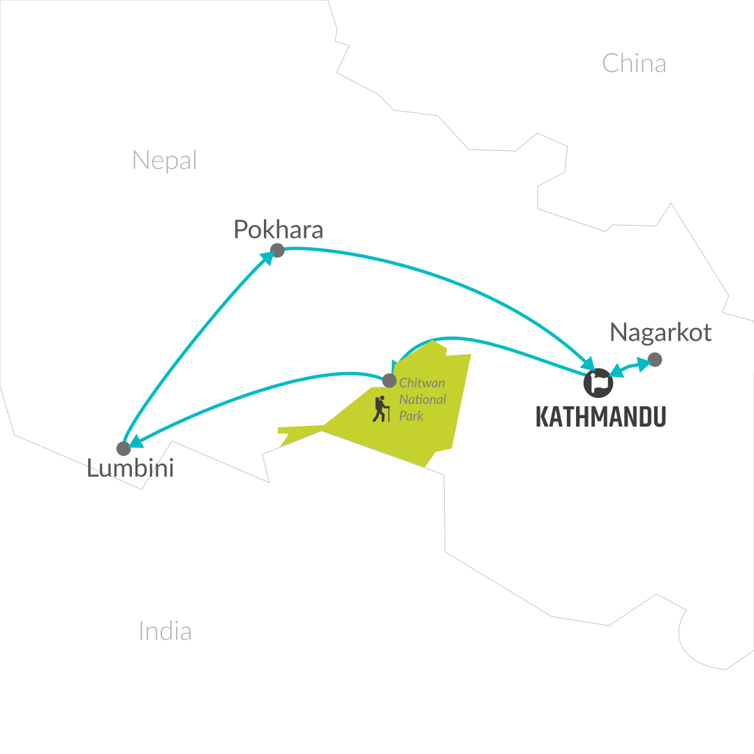 tourhub | Bamba Travel | Nepal Adventure 8D/7N (Public Transport) | Tour Map