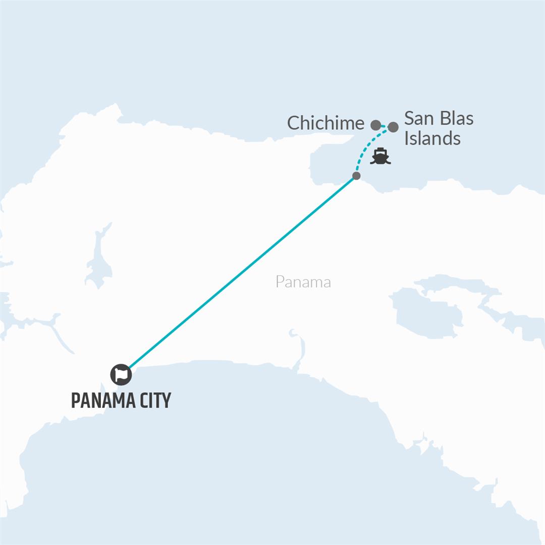 tourhub | Bamba Travel | San Blas Chichime Islands Experience 4D/3N | Tour Map