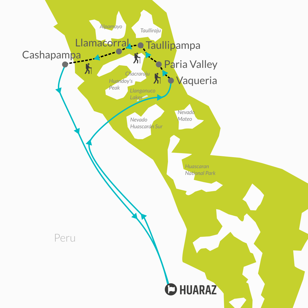 tourhub | Bamba Travel | Santa Cruz Trek 4D/3N | Tour Map