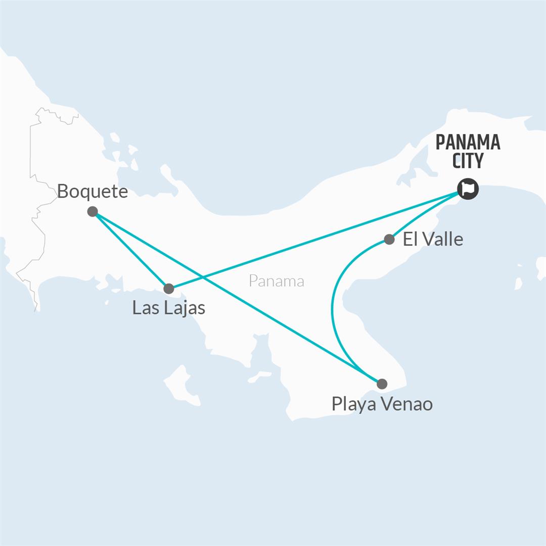 tourhub | Bamba Travel | Self-Drive: Panama Adventure & Beach Explorer 15D/14N | Tour Map