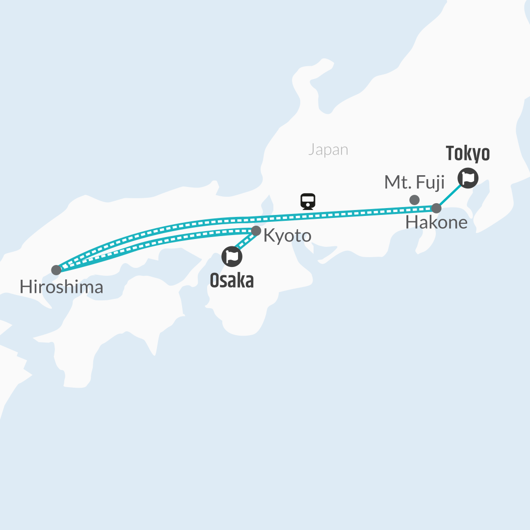 tourhub | Bamba Travel | Spirit of Japan 14D/13N | Tour Map