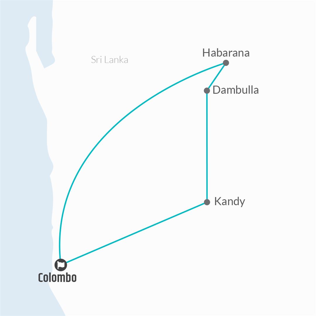 tourhub | Bamba Travel | Sri Lanka Experience 5D/4N | Tour Map