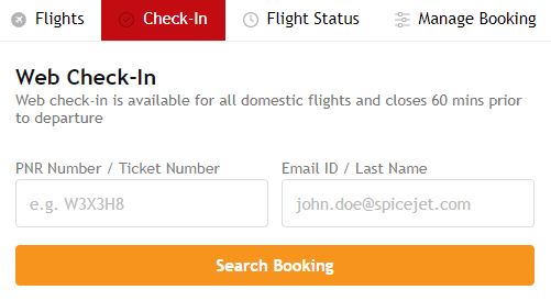 spicejet web check in