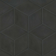 Allora 7.28x12.75 Rhombus porcelain tile in Black