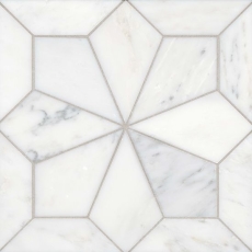 Blomma Honed Marble Mosaic in Bianco