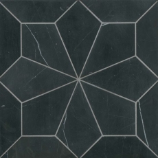 Blomma Honed Marble Mosaic in Nero