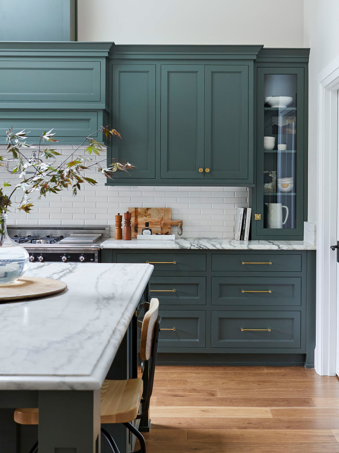 Danby 2cm honed marble countertop - kitchen designed by Emily Henderson