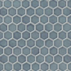 Provincetown ceramic hexagon tile in Harbor Blue