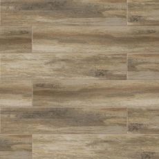 Distressed 8x36 wood-look porcelain tile in Ciliegia