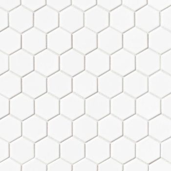 Le Cafe 2x2 porcelain hexagon in matte White