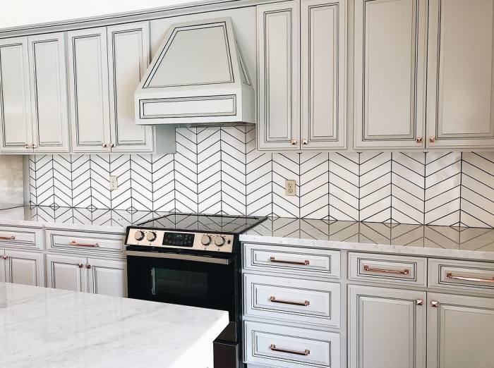 Provincetown chevron mosaic in Porch White