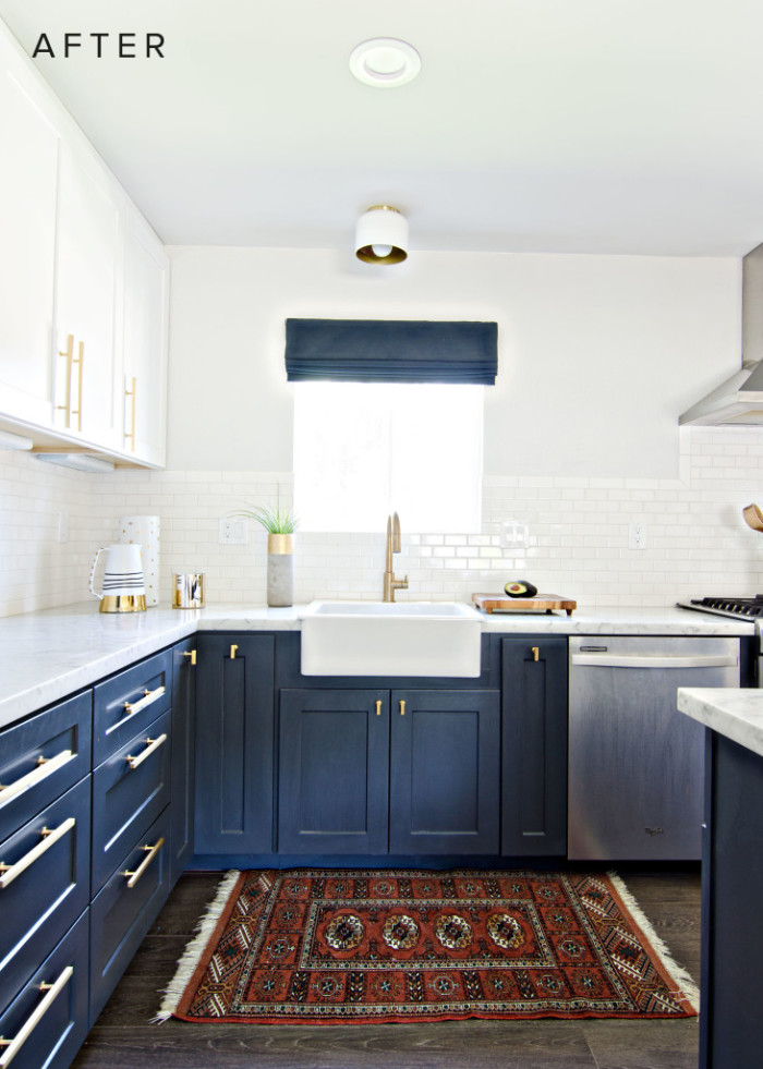 brittanyMakes - Navy, Gold, White Kitchen Reveal