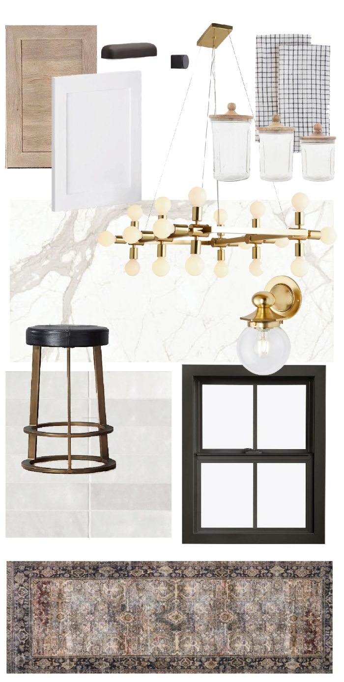 Julia's mood board for the Fullmer's new kitchen