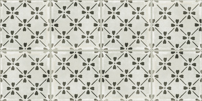 Palazzo porcelain 12x24 Bloom Deco in Castle Graphite