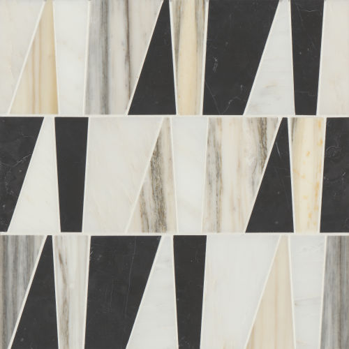 Modni Zayden Honed Marble Mosaic Tile in Warm Blend