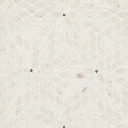 Celeste Honed Marble Blend Mosaic Tile in Myra Beige & Basalt
