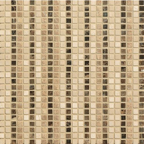 Menage et Trois 3/8" x 3/8" Floor & Wall Mosaic in Espresso, Heirloom, Viburnum