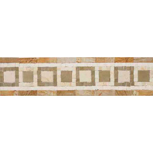 Nico Mozaics 4" x 16" Squared Honed Limestone Border in Veined Beige