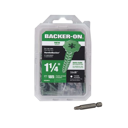 Backer-On #9 1-1/4 in. Serrated Head Star Drive Cement Board Screws