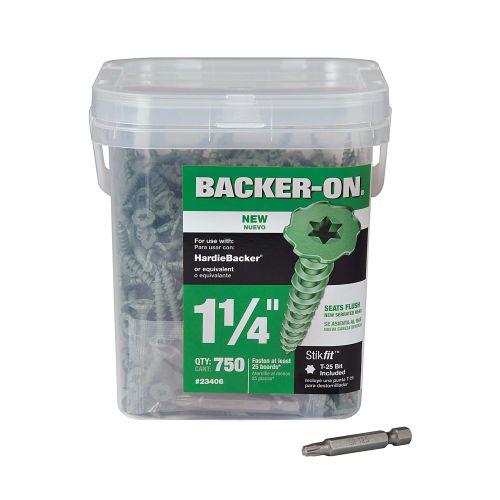 Backer-On #9 1-1/4 in. Serrated Head Star Drive Cement Board Screws