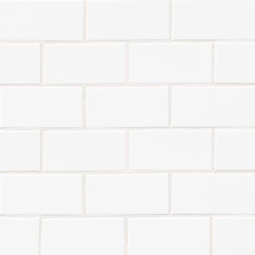 Traditions 3" x 6" Glossy Ceramic Tile in Ice White