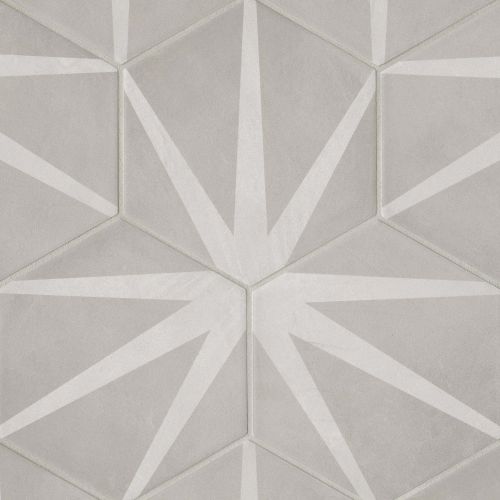 Allora 8.5" x 10" Matte Stella Hexagon Deco Porcelain Tile