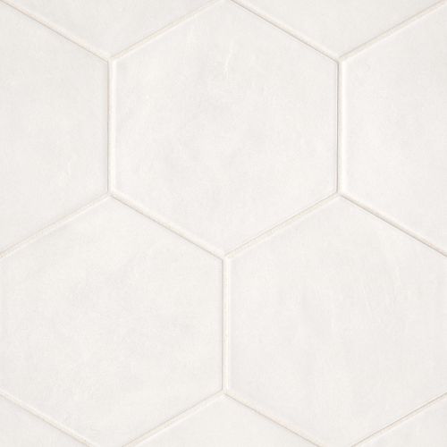 Allora 8.5" x 10" Hexagon Matte Porcelain Tile in Solid White
