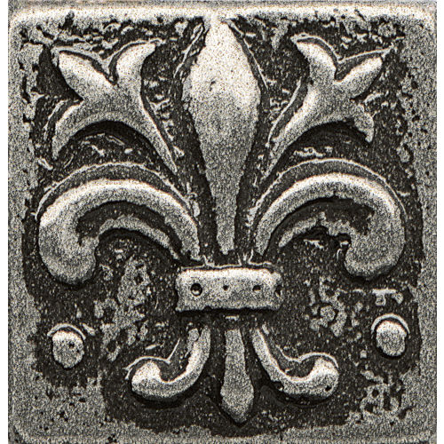 Ambiance 1" x 1" Flo-de-Lis Metal Resin Insert in Pewter