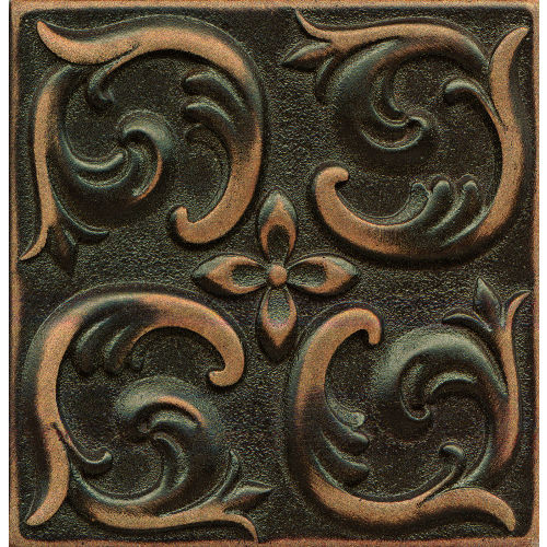 Ambiance 4" x 4" Wave Metal Resin Insert in Venetian Bronze