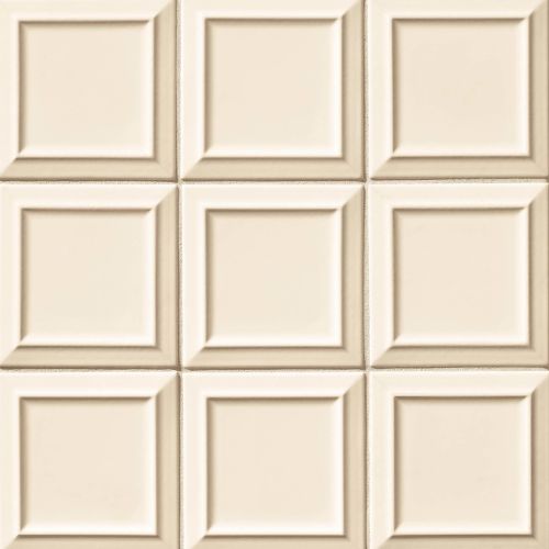 Costa Allegra 6" x 6" Matte Ceramic Pacifico Deco Tile in Alabaster