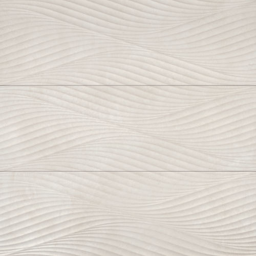 Donna 13" x 40" Matte Wave Deco Ceramic Tile in Beige