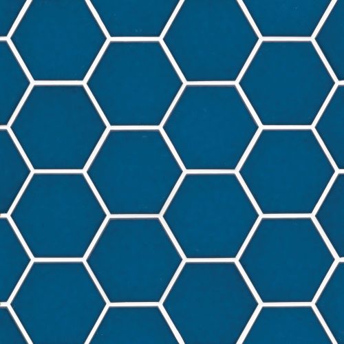 Hedron 4" x 5" Glossy Ceramic Flat Wall Tile in Electric Blue