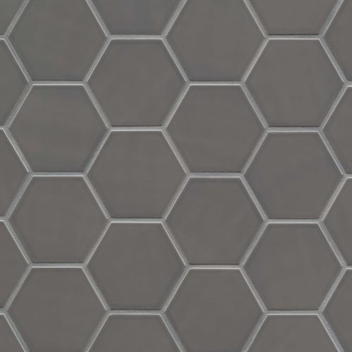 Hedron 4" x 5" Glossy Ceramic Flat Wall Tile in Storm