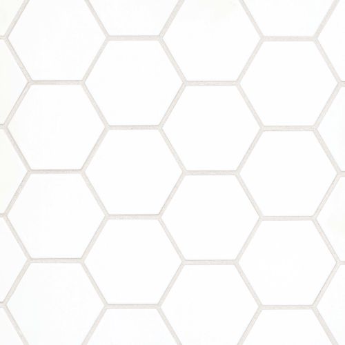 Hedron 4" x 5" Matte Ceramic Flat Wall Tile in White