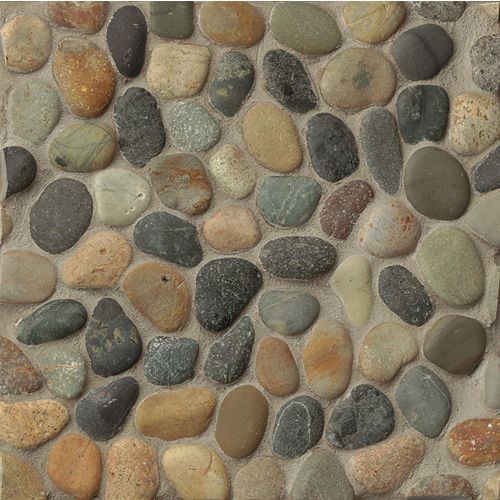 Hemisphere Unglazed Pebble Mosaic in Riverbed