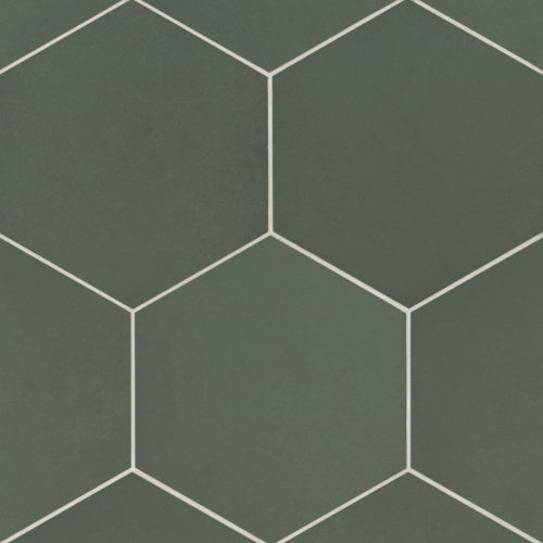 Makoto 10" x 11.5" Hexagon Matte Porcelain Tile in Midori Green