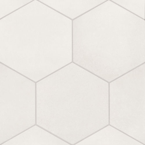 Makoto 10" x 11.5" Hexagon Matte Porcelain Tile in Shoji White