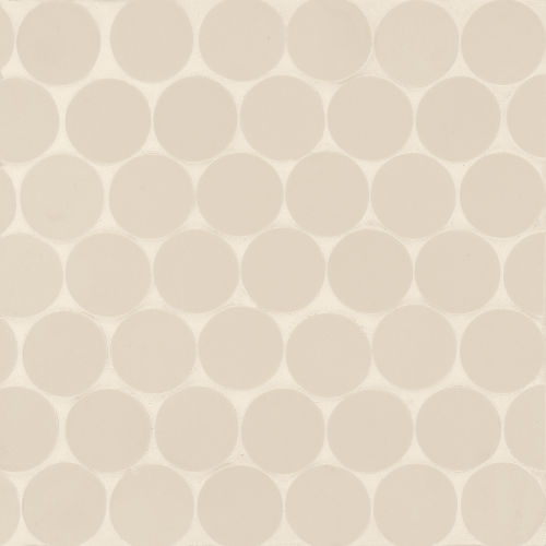 Makoto 2" Round Matte Porcelain Mosaic Tile in Tatami Beige
