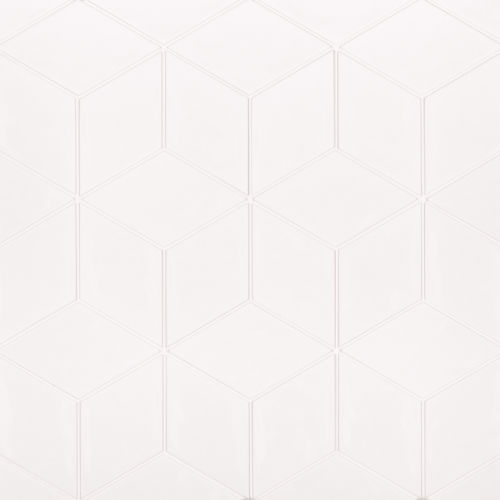 Sorrento 4" x 6.625" Rhombus Ceramic Wall Tile in Bianco