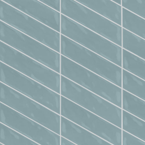 Sorrento 2.5" x 10" Right Chevron Ceramic Wall Tile in Celeste
