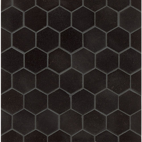 Absolute Black 2" Hexagon Polished Granite Mosaic Tile