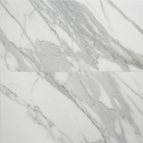Calacatta 12" x 24" Honed Marble Tile in White