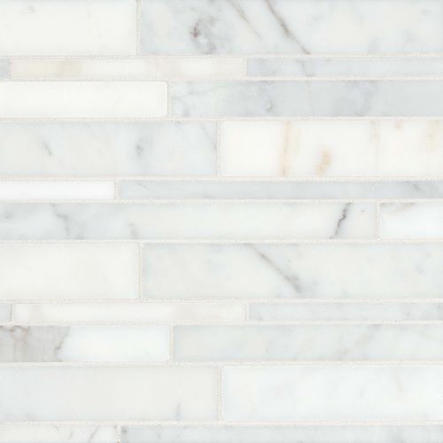 Calacatta Honed Marble Mosaic Tile in White