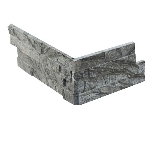 Silver Sheen 6" x 26" Split Face Ledger Corner