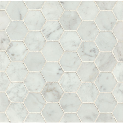 White Carrara 2" x 2" Floor & Wall Mosaic