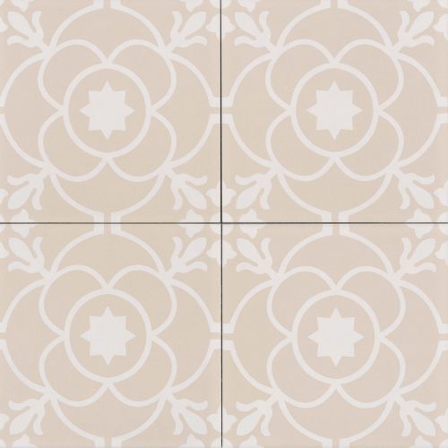 Tuscany 8" x 8" Floor & Wall Tile in Realist Beige and White