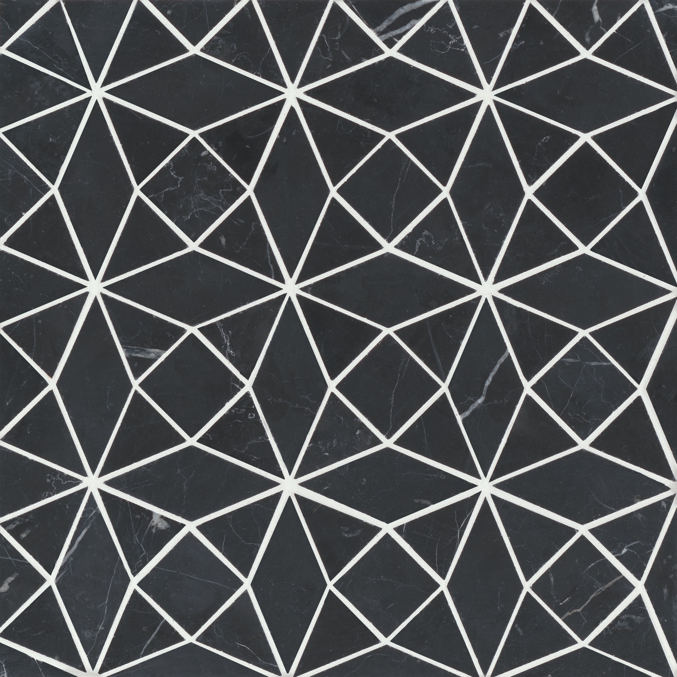 Monet Honed Marble Mosaic 5 Tile in Nero Marquina | Bedrosians
