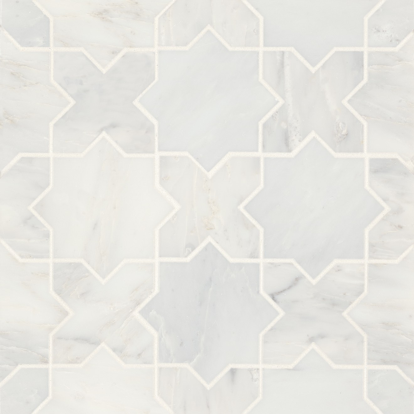 metoron☆　1473個 Monet Honed Marble Mosaic 6 Tile in Oriental White