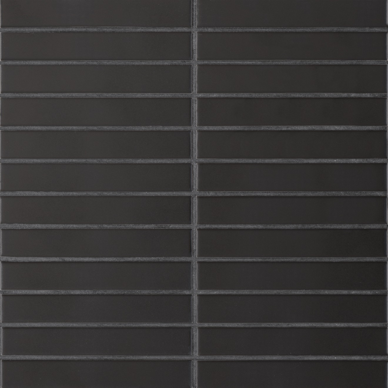 Le Cafe 1 X 6 Straight Stack Matte Porcelain Mosaic Tile In Black Bedrosians Tile And Stone 4228