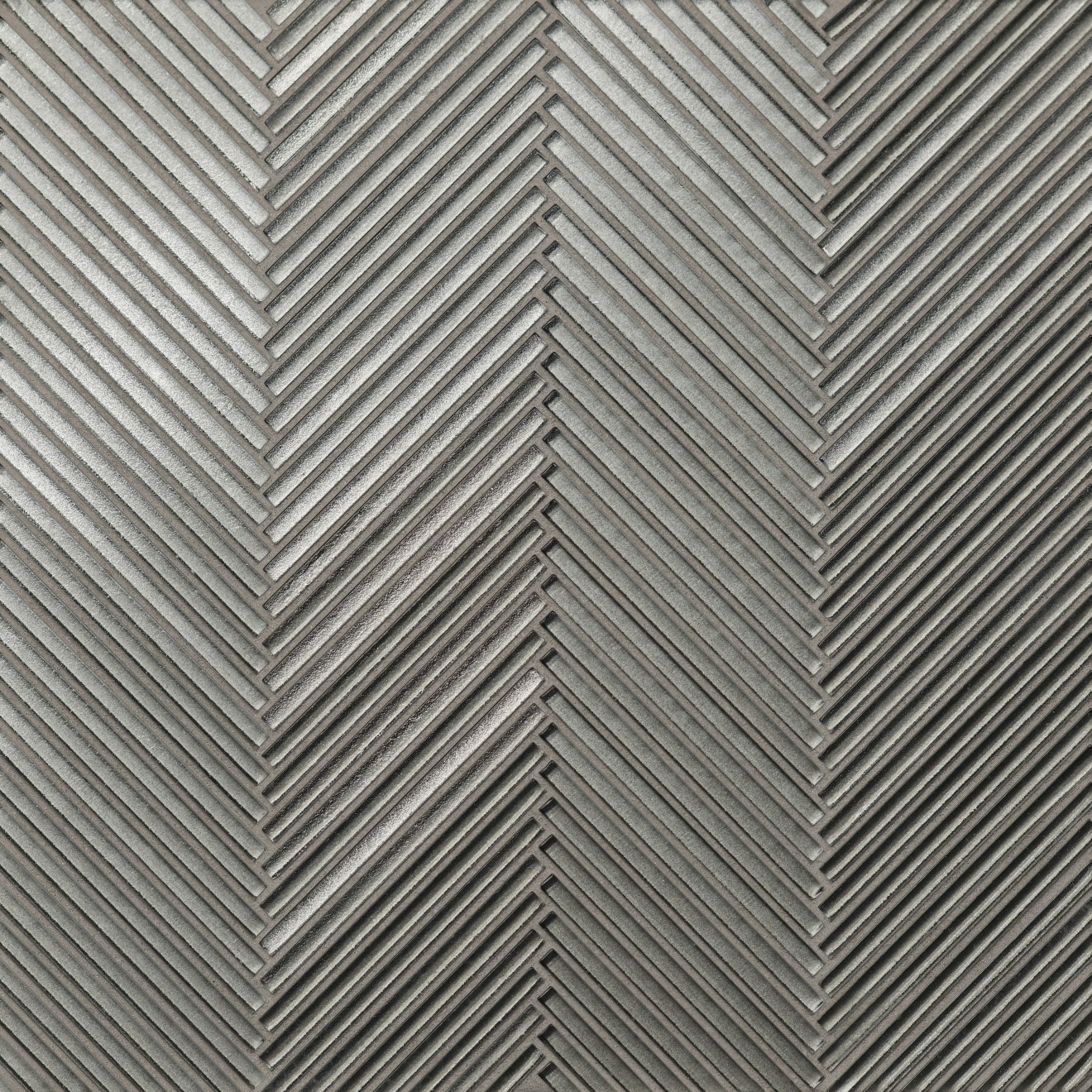 Kaikos Skinny Chevron Glass Mosaic in Grey | Bedrosians Tile